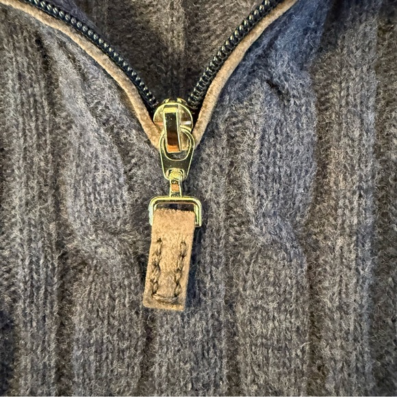 Daniele Blasi Mens Cable Knit Sweater Wool Blend 1/4 Zip Pullover Grandpacore - Picture 5 of 11